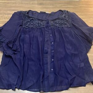 Avenue sheer button down top